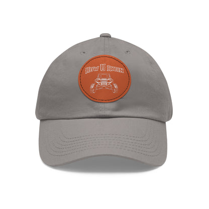 Dad Hat with Leather Patch (Round)