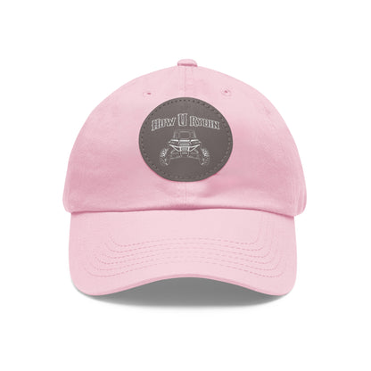 Dad Hat with Leather Patch (Round)