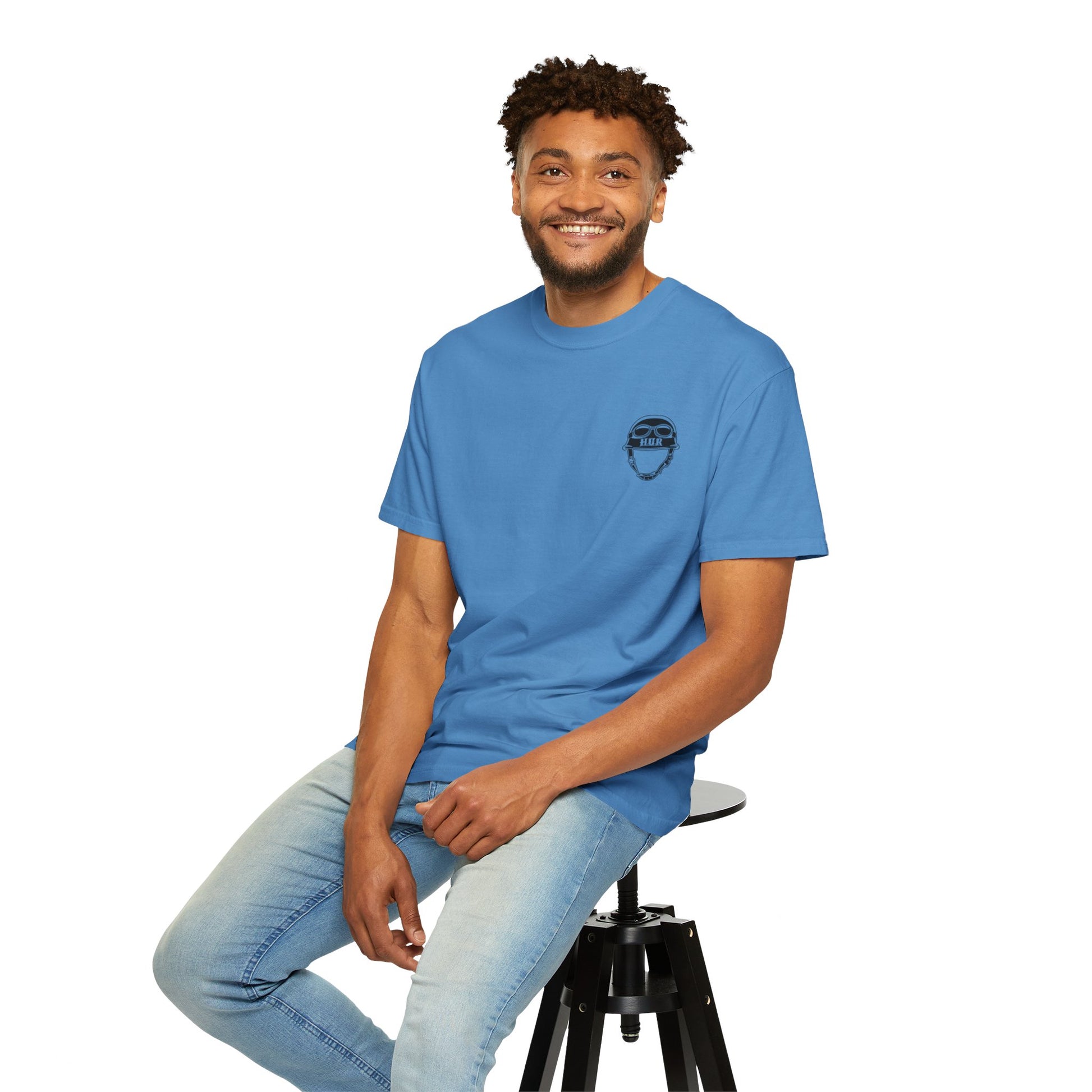 How U Rydin Unisex Garment-Dyed  Blue T-shirt