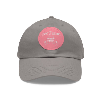 Dad Hat with Leather Patch (Round)