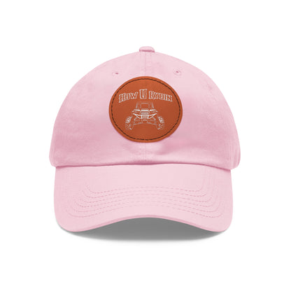 Dad Hat with Leather Patch (Round)