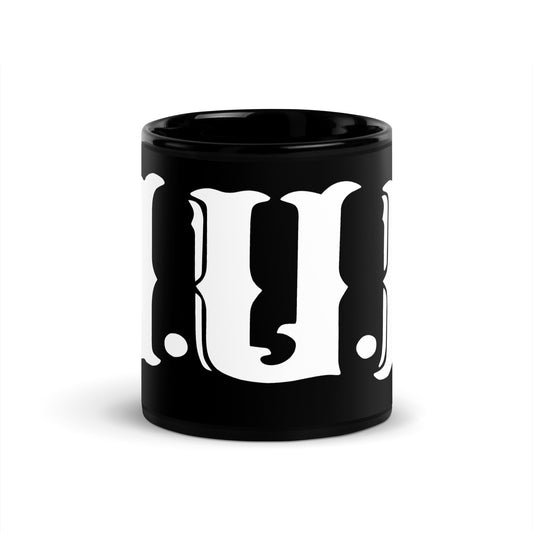 Black Glossy writing Mug