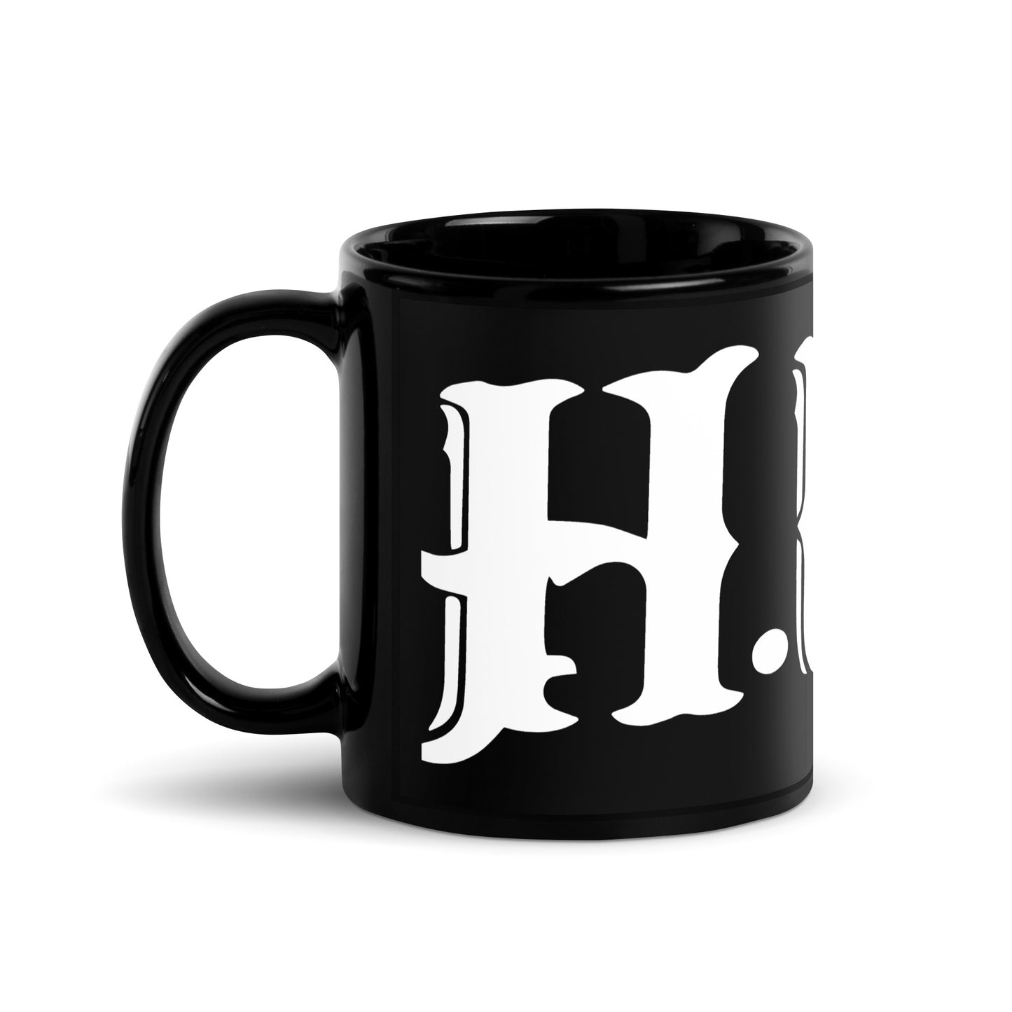 Black Glossy writing Mug