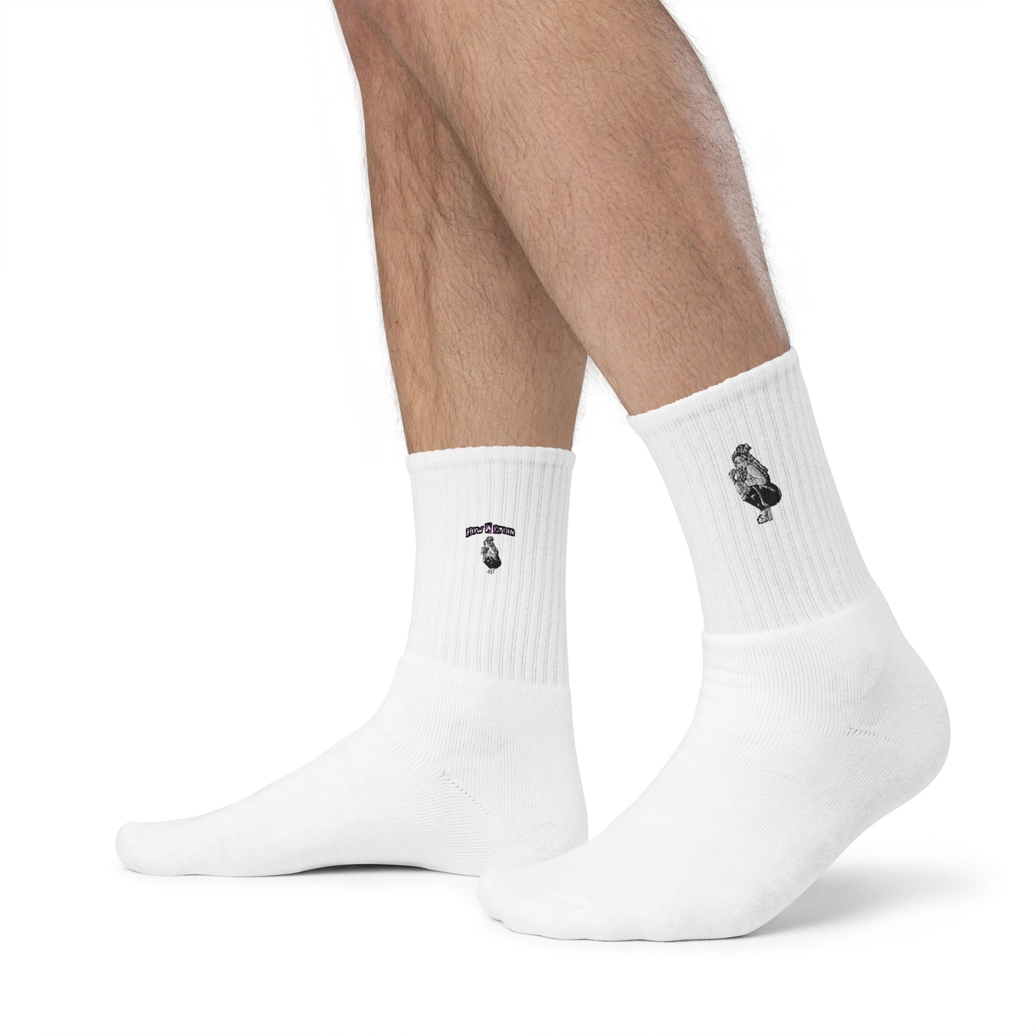 White  Embroidered socks 