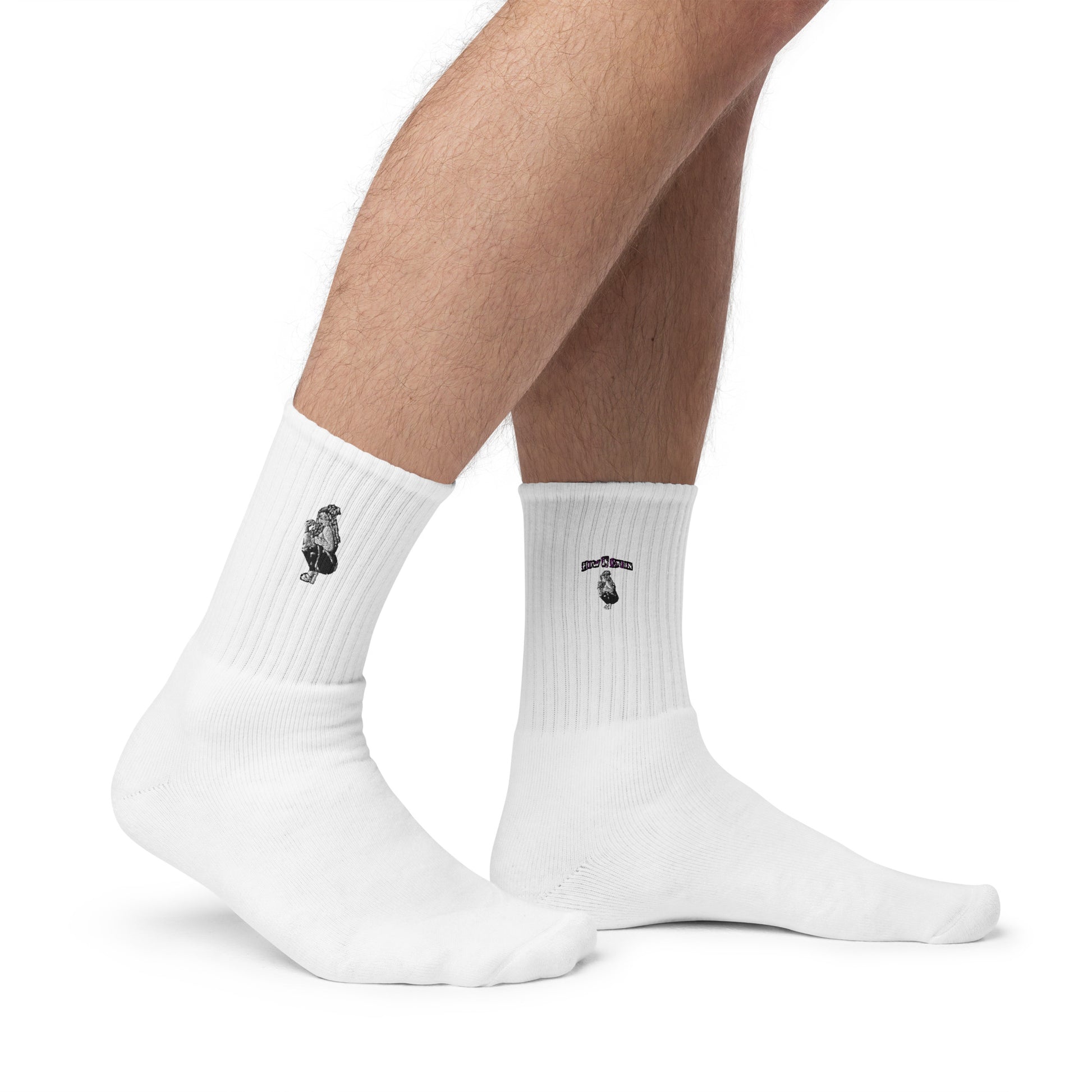 White  Embroidered socks 