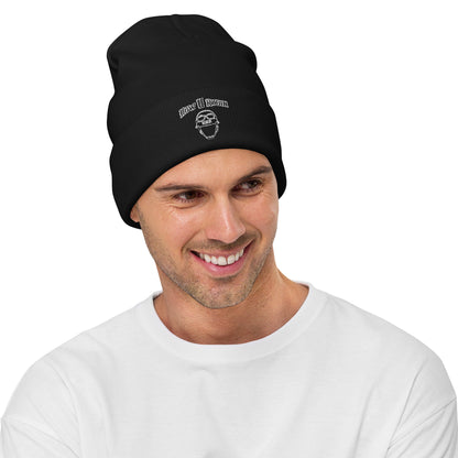 Black  Embroidered Beanie