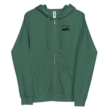 Unisex fleece zip up hoodie