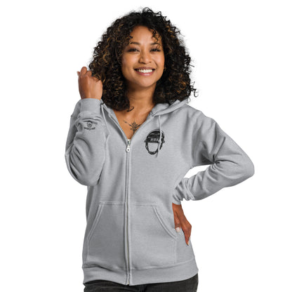 Unisex Gray heavy blend zip hoodie