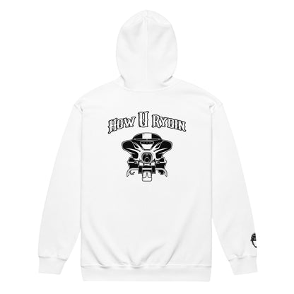 Unisex white heavy blend zip hoodie