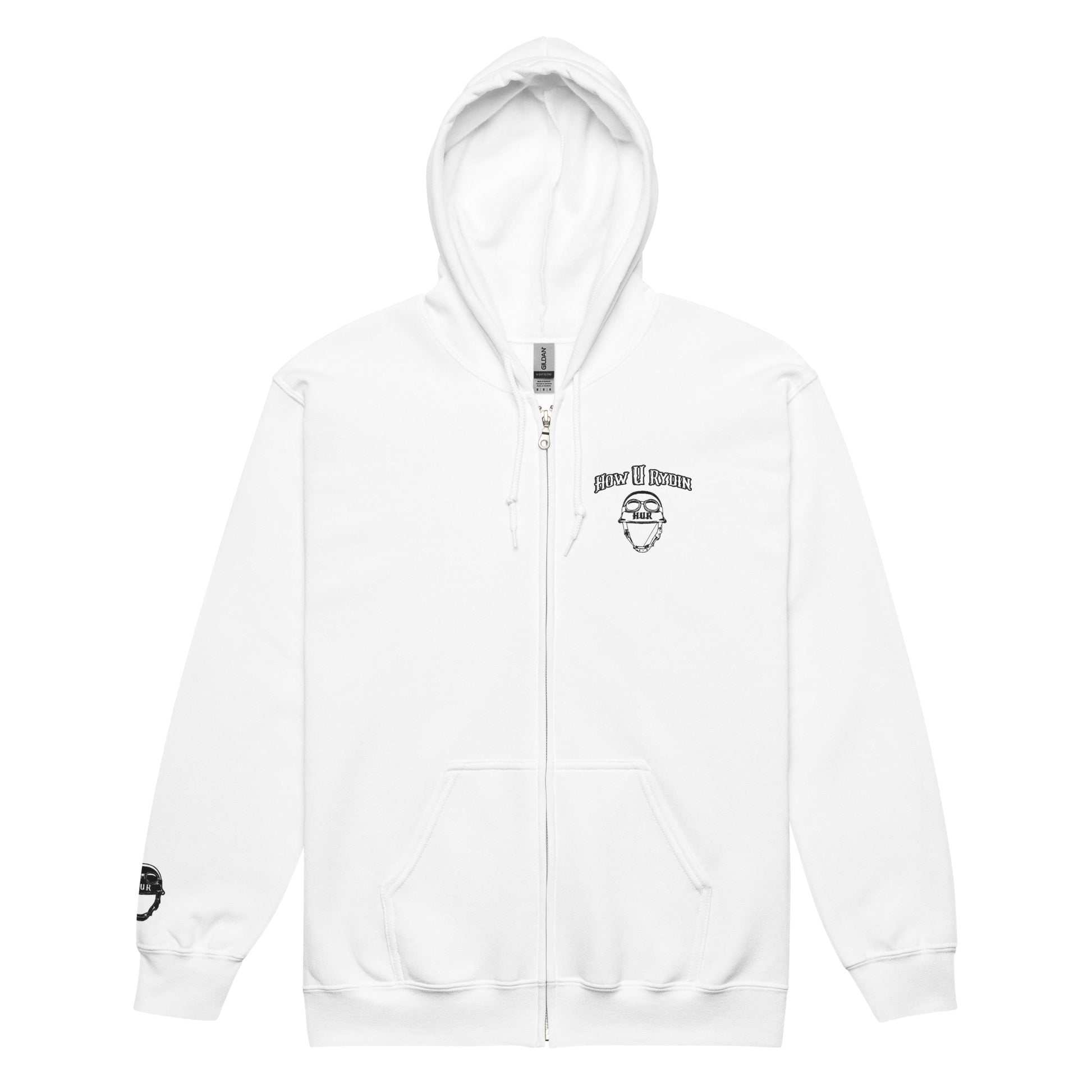 Unisex white heavy blend zip hoodie