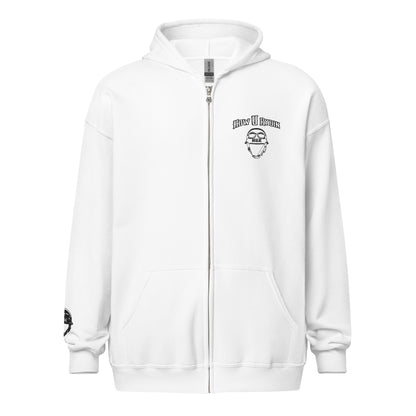 Unisex white heavy blend zip hoodie