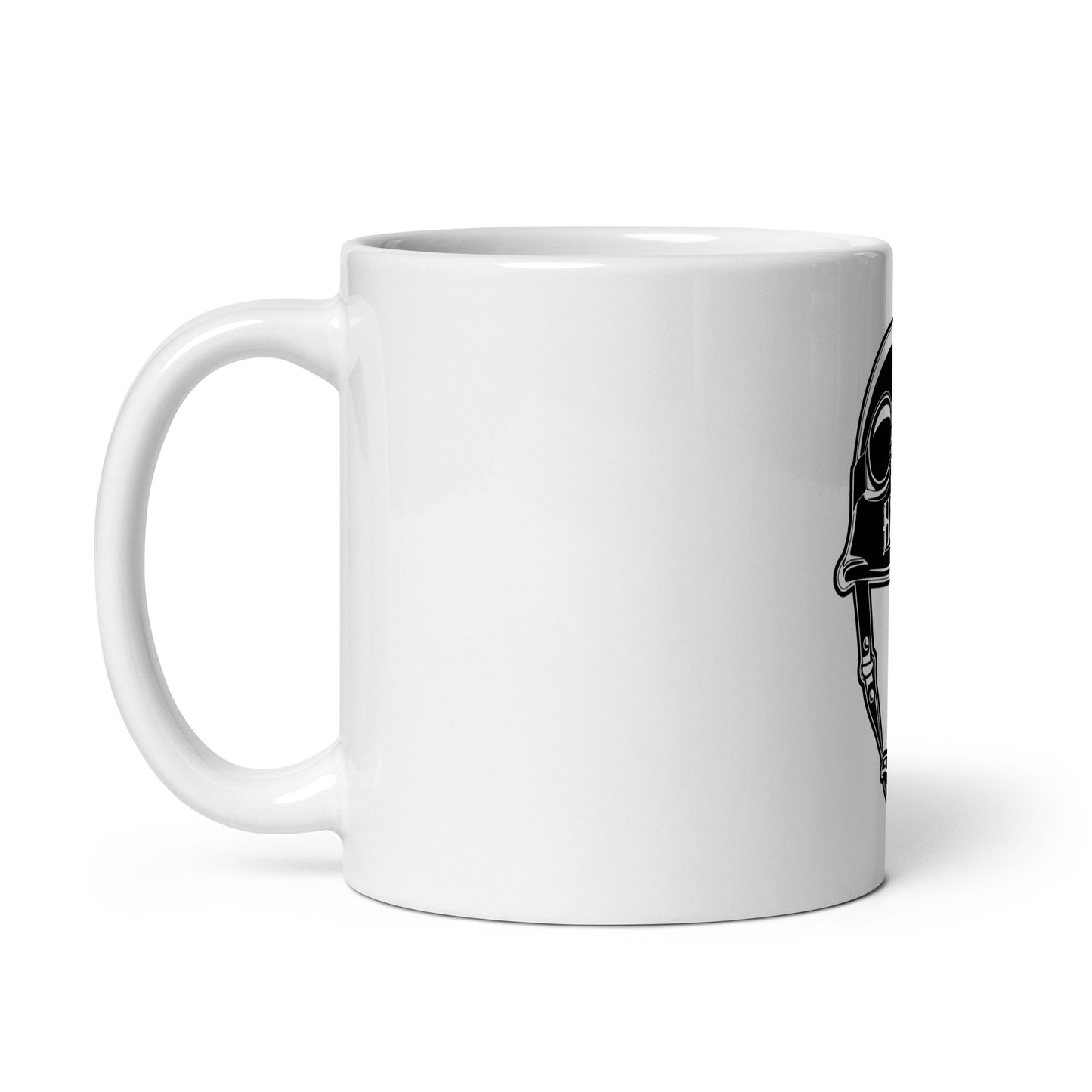 White glossy mug